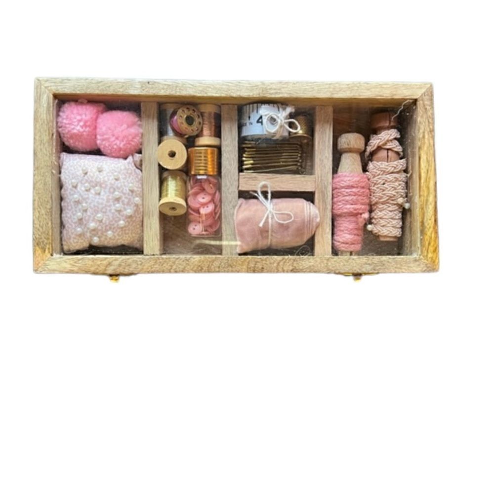 Haberdashery Beautiful Sewing Craft Kit, Organizer Kit, Pink Gold NEW